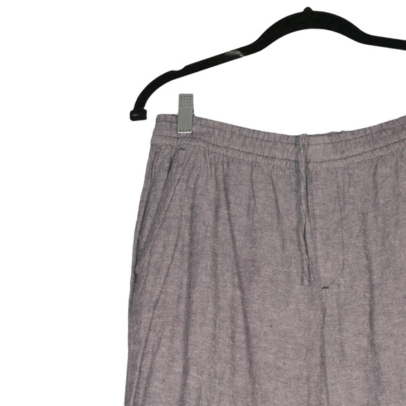 Old Navy Pants Womens L Gray Linen Blend Pull On Pockets Lightweight 31 x 25 - Picture 3 of 9